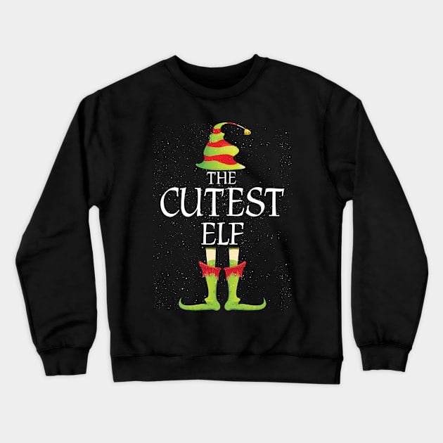 Cutest Elf Family Matching Christmas Group Funny Gift Crewneck Sweatshirt by Davishasari